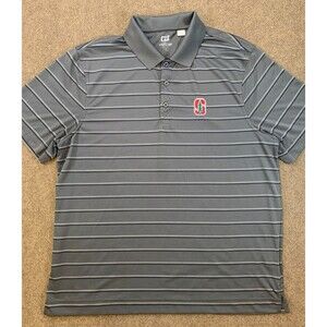 Stanford Cardinal Polo Shirt Mens XL Cutter & Buck Short Sleeve Dri‎ Fit Golf